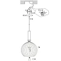 Mexlite Mexlite Pendant luminaire AUREOLE, 1 flame, with gold ring, 45cm, black