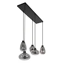 Steinhauer Luminaria colgante REFLEXION de 5 llamas, angular, lang, ajustable E27 IP20, negro mate regulable