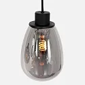 Steinhauer Steinhauer Pendant luminaire REFLEXION, 3 flames, smoky, fitting black