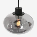 Steinhauer Luminaria colgante REFLEXION de 3 llamas, redondo, ajustable E27 IP20, negro mate regulable