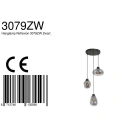 Steinhauer Luminaria colgante REFLEXION de 3 llamas, redondo, ajustable E27 IP20, negro mate regulable