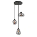 Steinhauer Luminaria colgante REFLEXION de 3 llamas, redondo, ajustable E27 IP20, negro mate regulable