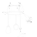 Steinhauer Steinhauer Pendant luminaire REFLEXION, 3 flames, smoky, fitting black