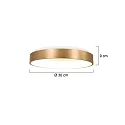 Steinhauer Luminaria de techo RINGLEDE - Ø 30CM pequeño, redondo, directo / indirecto IP20, dorado mate regulable