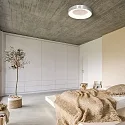 Steinhauer Luminaria de techo RINGLEDE - Ø 30CM pequeño, redondo, directo / indirecto IP20, plata cepillado regulable