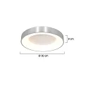 Steinhauer Luminaria de techo RINGLEDE - Ø 30CM pequeño, redondo, directo / indirecto IP20, plata cepillado regulable