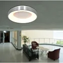 Steinhauer Luminaria de techo RINGLEDE - Ø 30CM pequeño, redondo, directo / indirecto IP20, plata cepillado regulable