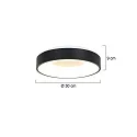 Steinhauer Luminaria de techo RINGLEDE - Ø 30CM pequeño, redondo, directo / indirecto IP20, negro mate regulable