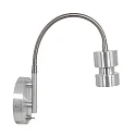 wall luminaire NATASJA with switch, with flex arm GU10 IP20, steel brushed dimmable