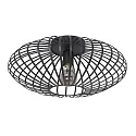 anne light & home Luminaria de techo DUNBAR de 1 llama, redondo E27 IP20, negro mate regulable