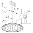anne light & home Luminaria de techo DUNBAR de 1 llama, redondo E27 IP20, negro mate regulable
