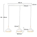 Mexlite pendant luminaire BJORR 3 flames E27 IP20, white matt dimmable