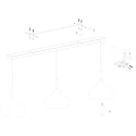 Mexlite Luminaria colgante BJORR de 3 llamas E27 IP20, blanco mate regulable