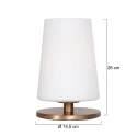 Steinhauer Luminaria de mesa ANCILLA de 1 llama, corto, con función de conmutación, cónico E27 IP20, bronce cepillado regulable