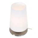 Steinhauer Luminaria de mesa ANCILLA de 1 llama, corto, con función de conmutación, cónico E27 IP20, acero cepillado regulable