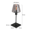 Steinhauer Luminaria de mesa ANCILLA de 1 llama, con función de conmutación, cónico E14 IP20, negro mate regulable