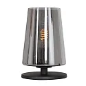 Luminaria de mesa ANCILLA de 1 llama, corto, con función de conmutación, cónico E27 IP20, negro mate regulable
