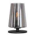 Steinhauer Luminaria de mesa ANCILLA de 1 llama, corto, con función de conmutación, cónico E27 IP20, negro mate regulable