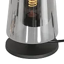 Luminaria de mesa ANCILLA de 1 llama, corto, con función de conmutación, cónico E27 IP20, negro mate regulable