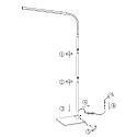 Mexlite floor lamp SERPENT with flex arm, with touch dimmer IP20, steel brushed dimmable