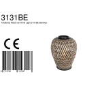 anne light & home Luminaria de mesa MAZE con interruptor E27 IP20, bambú claro, negro 