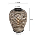 anne light & home Luminaria de mesa MAZE con interruptor E27 IP20, bambú claro, negro 