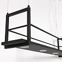 Steinhauer Luminaria colgante TØR de 6 llamas, con estante IP20, negro mate regulable