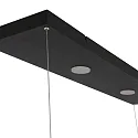 Steinhauer Luminaria colgante TØR de 6 llamas, con estante IP20, negro mate regulable