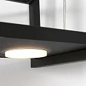Steinhauer Luminaria colgante TØR de 6 llamas, con estante IP20, negro mate regulable
