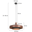 anne light & home pendant luminaire FLINTER 1 flame E27 IP20, wood dimmable