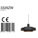 anne light & home Luminaria colgante FLINTER de 1 llama, cilíndrico, directo / indirecto E27 IP20, negro mate regulable