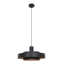 anne light & home Luminaria colgante FLINTER de 1 llama, cilíndrico, directo / indirecto E27 IP20, negro mate regulable