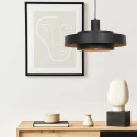 anne light & home Luminaria colgante FLINTER de 1 llama, cilíndrico, directo / indirecto E27 IP20, negro mate regulable