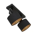Luminaria de pared y techo ORNOIR de 2 llamas, ajustable E14 IP20, negro mate regulable