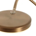 Mexlite Luminaria de pedestal PLATU con brazo flexible, con regulador táctil IP20, color bronce regulable