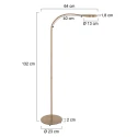 Mexlite Luminaria de pedestal PLATU con brazo flexible, con regulador táctil IP20, color bronce regulable