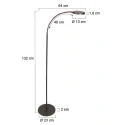floor lamp PLATU 1 flame IP20, brown dimmable