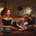 Mexlite Luminaria de pedestal PLATU con brazo flexible, con regulador táctil IP20, acero regulable