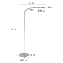 Mexlite Luminaria de pedestal PLATU con brazo flexible, con regulador táctil IP20, acero regulable