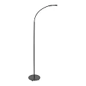 Luminaria de pedestal PLATU con brazo flexible, con regulador táctil IP20, negro mate regulable