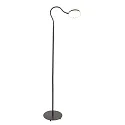 Mexlite Luminaria de pedestal PLATU con brazo flexible, con regulador táctil IP20, negro mate regulable