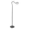 Mexlite Luminaria de pedestal PLATU con brazo flexible, con regulador táctil IP20, negro mate regulable