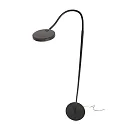 Mexlite Luminaria de pedestal PLATU con brazo flexible, con regulador táctil IP20, negro mate regulable