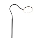 Mexlite Luminaria de pedestal PLATU con brazo flexible, con regulador táctil IP20, negro mate regulable
