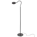 Mexlite Luminaria de pedestal PLATU con brazo flexible, con regulador táctil IP20, negro mate regulable