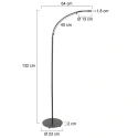Mexlite Luminaria de pedestal PLATU con brazo flexible, con regulador táctil IP20, negro mate regulable