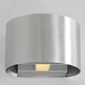 Luminaria de pared MURO Arriba-Abajo, redondo, ajustable G9 IP20, acero cepillado regulable