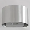 Luminaria de pared MURO Arriba-Abajo, redondo, ajustable G9 IP20, acero cepillado regulable