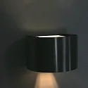 Luminaria de pared MURO Arriba-Abajo, redondo, ajustable G9 IP20, acero cepillado regulable