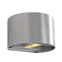 Luminaria de pared MURO Arriba-Abajo, redondo, ajustable G9 IP20, acero cepillado regulable